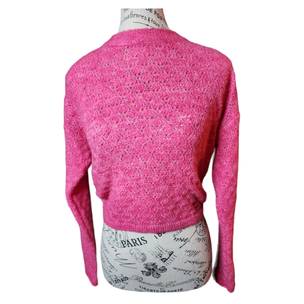 NWT Zara Open Back Pink Sweater Size Small